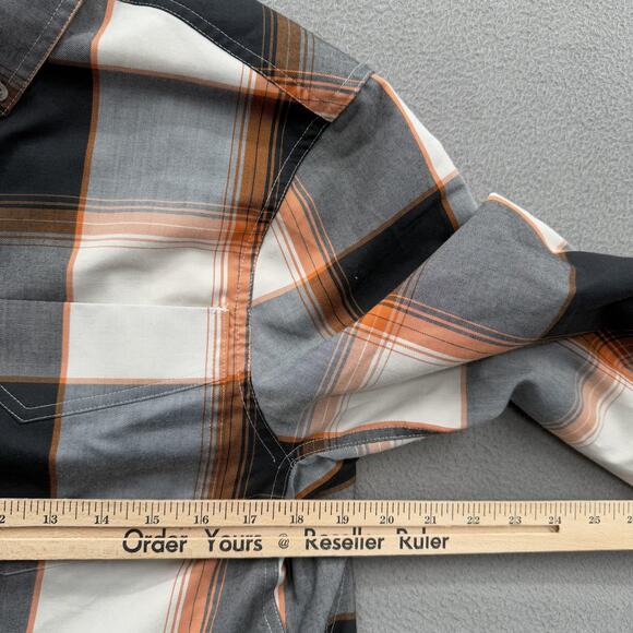 Alaskan Hardgear Shirt Mens Small Orange Plaid Button Down Duluth Trading Co - Picture 4 of 9
